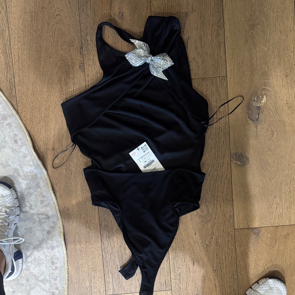 Zara Black bodysuit with Bow